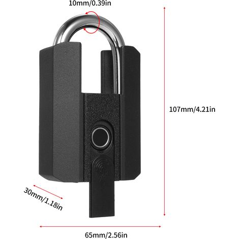 Hochfestes Fingerabdruck-Vorhängeschloss mit App-Steuerung, wasserdichter Smart-Key, für Lagerhallenzäune, Außentüren, wiederaufladbar. (1/5)