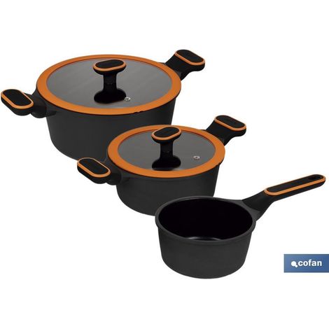 BATERIA COCINA 3 PIEZAS FULL INDUCTION ALUMINIO FUNDIDO OLIVIER (1/5)