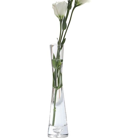 Vase en verre soufflé fait à la main, vase transparent pour fleurs à tige unique ou décoration de maison et de bureau. (1/5)