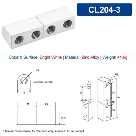 (CL204-3-ZA-W-4PCS) Charnière détachable mère-enfant pour porte de boîte de distribution, armoire de machinerie industrielle, axe de charnière en alliage de zinc (1/5)