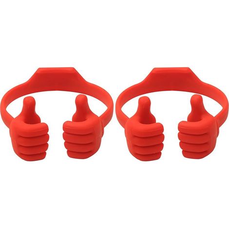 Support pour téléphone portable, rouge, 45 x 95 x 115 mm, support d'affichage à 2 plateaux, support de bureau pour smartphone (1/5)