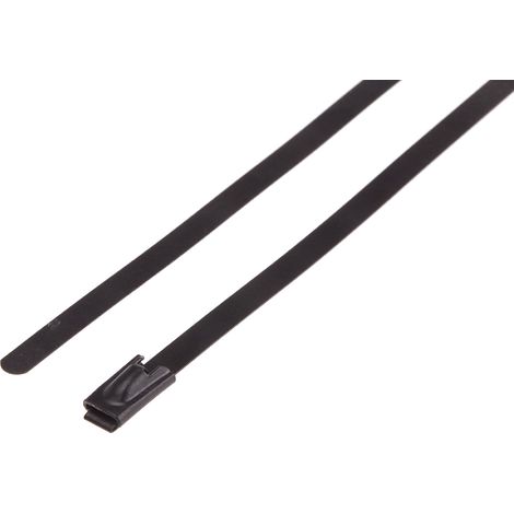 Serre-câble RS PRO Noir en Acier inoxydable revêtu de polyester, 125mm x 4,6 mm ( Prix pour Sachet de 100 )