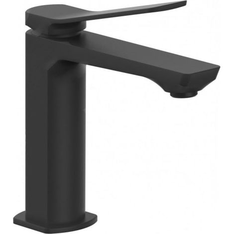 RUBINETTO MISCELATORE MONOCOMANDO NERO OPACO PER LAVABO SERIE TILT - 3/8 - SENZA PILETTA - NERO OPACO - PAF