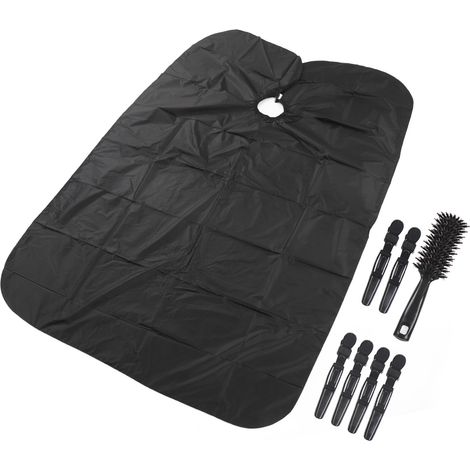Cape de coiffure adulte, lot de 2, imperméable, col élastique, doux, grand format, idéal salon & barbier, coupe-cheveux professionnel. (1/5)