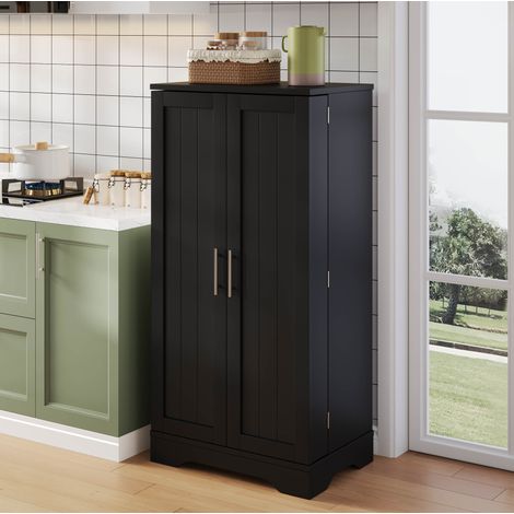 Mobile da cucina 120 x 60 x 40 cm con LED a sensore, MDF nero DESVIAE (1/5)