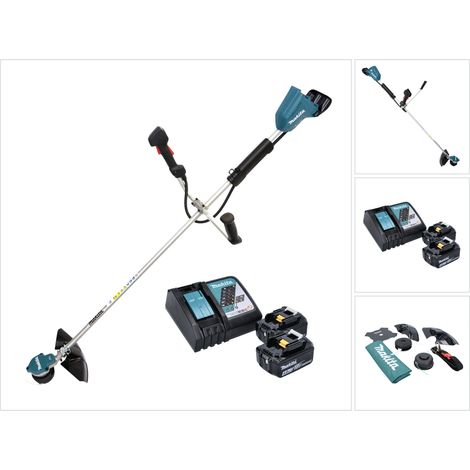 Makita DUR 368 ARM Akku Freischneider 36 V ( 2 x 18 V ) Zweihandgriff Brushless + 2x Akku 4,0 Ah + Ladegerät