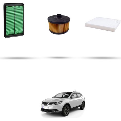 Kit tagliando 3 filtri compatibile con Nissan Qashqai II (J11E) 1.3 DIG-T 103kw Dal 2018 (1/4)
