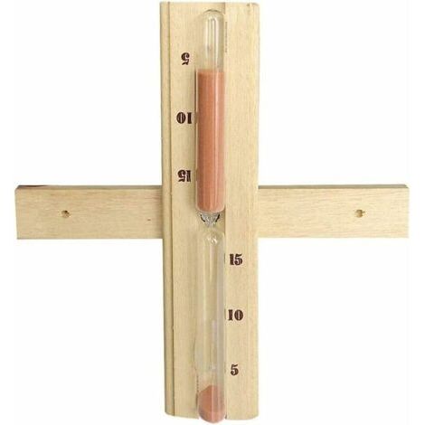 Sablier 15 Minutes Sauna Rotatif Mural Sauna en Bois Sablier Minuteur Sable Compte à rebours Horloge Spa Sauna Sablier Sauna Accessoires pour Hammam (1/5)