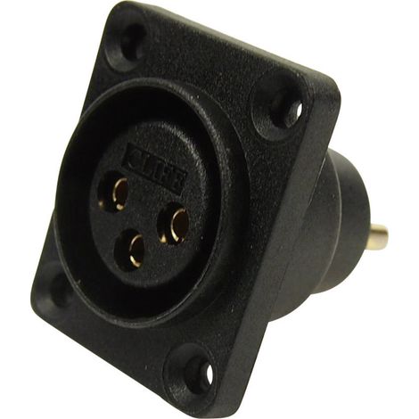 Cliff CP30070 XLR-Steckverbinder Flanschbuchse, Kontakte gerade Polzahl: 3 Schwarz 1 St.
