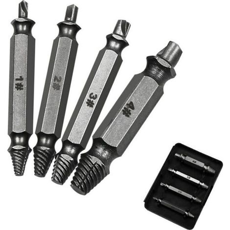 Kit d’extracteurs de vis cassées avec embouts doubles – ensemble complet d’outils manuels en acier trempé, 8 pièces (1/5)