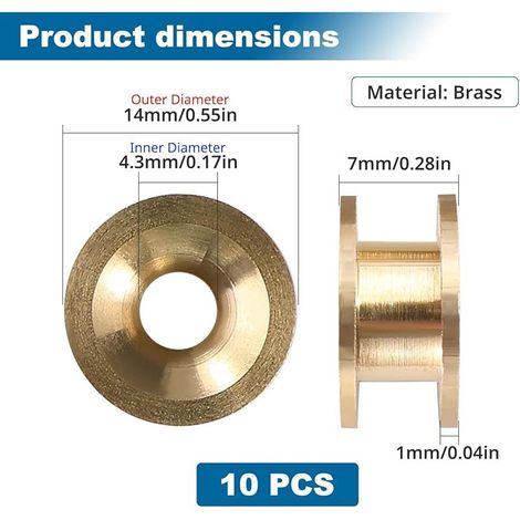 10 Stück Ösen für Trimmerköpfe, Ösen für Freischneiderköpfe, Set universeller Ösen für Freischneider, Rasenmäher oder landwirtschaftliche Anwendungen, Gold (1/5)