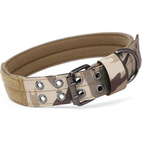 1 collier tactique en nylon pour chien de grande et moyenne taille, taille réglable, laisse pour chien