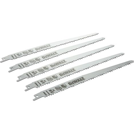 HCS Wood Cutting Recip Saw Blades - Coarse Fast Cuts 240mm (Pack 5) DEWDT2352QZ