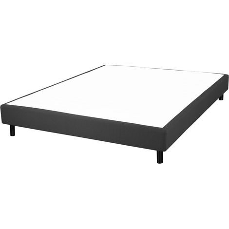 Sommier déco en Kit + pieds 140x190 - Newkit 40 lattes bois - Anthracite - H. 18 cm (1/4)