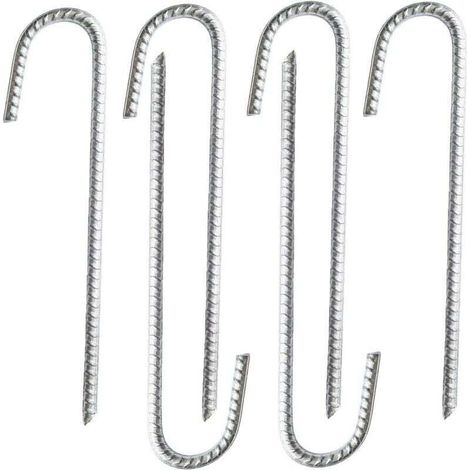 Lot de 6 ancrage en acier galvanisé robuste pour barres d’armature en J - Pour chapiteaux, tonnelles, châteaux, tentes, trampolines, rebondissements, camping, filets de football,de DEBUNS (1/5)