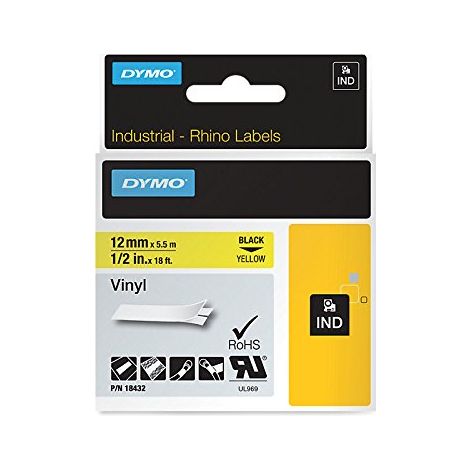 DYMO 18432 nastro per etichettatrice Nero su giallo (1/5)