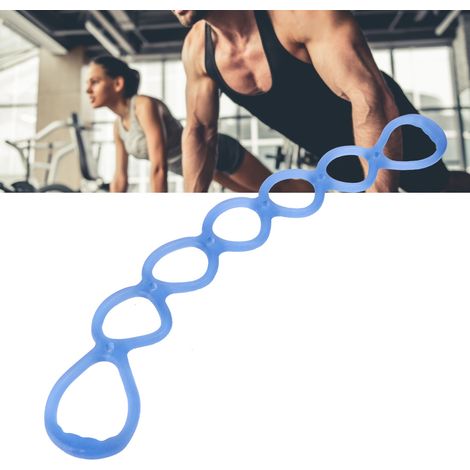 Sangle élastique d'entraînement pour yoga, pilates et stretching - Bleu (1/5)