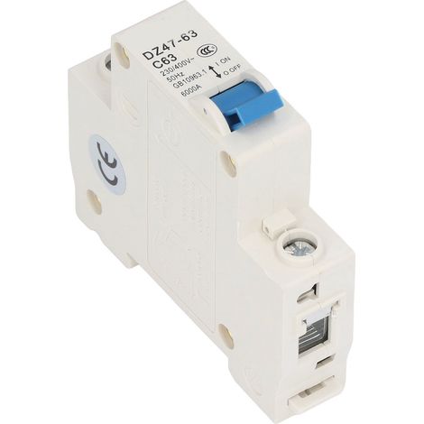 Modularer 1P DZ47-63 C63 Leitungsschutzschalter, Fehlerstromschutzschalter für DIN-Schiene, 230V/400V, 63A, Schutzschaltung, Schaltgerät, IEC-Norm. (1/5)