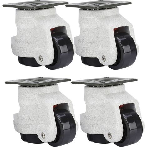 Lot de 4 roulettes pivotantes industrielles à réglage en hauteur et à roulement rétractable de 3,8 cm, capacité de charge de 100 kg (1/5)