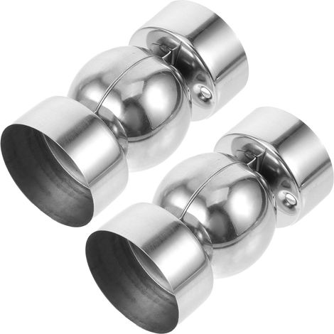 Lot de 2 connecteurs de tuyau de main courante en acier inoxydable ultra fins de 0,4 mm - Accessoires universels pour rampe d'escalier - Accessoires d'angle de main courante - Avec 4 vis (1/5)