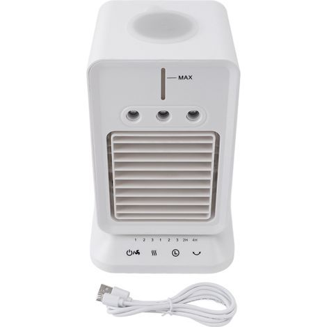 Ortviai Climatiseur portable de bureau avec pulvérisation, oscillation 360°, 3 vitesses et minuterie – 300 ml (1/5)