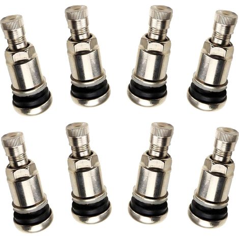 8 pezzi di valvole per pneumatici tubeless per auto, prolunga per valvola tubeless, adattatore di prolunga per valvola dell'aria per pneumatici, valvole in metallo da 11,3 mm per cerchi in alluminio, (1/5)