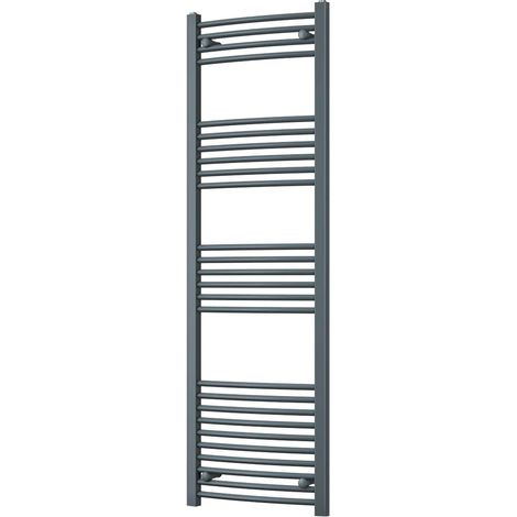 Zennor - Anthracite Heated Towel Rail - H1600mm x W500mm - Curved (1/3)