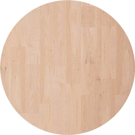 Piano Tavolo Piano Scrivania Rotondo Ø40x4 cm Massello di Rovere Non Trattato DAS840662 (1/5)