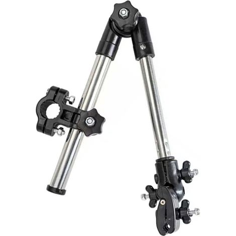 Support de parapluie réglable avec pince pour poussette, véhicule électrique, vélo, skateboard, fauteuil roulant électrique (1/5)