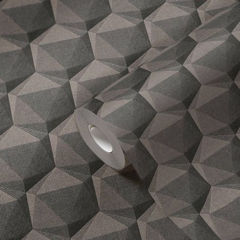 A.S. Creation Nara 387482 Vliestapete Geometrisch 10.05 x 0.53 m Grau Wohnzimmer Schlafzimmer Flur Küche Esszimmer Badezimmer Bad Arbeitszimmer Büro Diele (1/5)