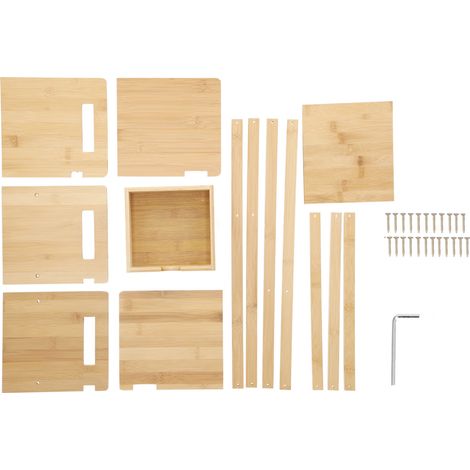Étagère de bureau extensible en bambou avec tiroir, organisateur de bureau réglable pour rangement maison et bureau. (1/5)