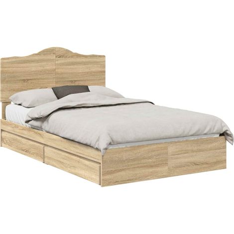 Letto con Contenitore con testiera Rovere Sonoma 120 x 200 cm vidaXL