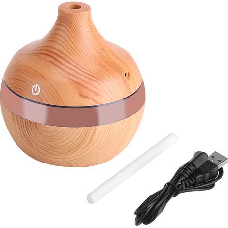 300-ml-USB-Luftbefeuchter mit LED-Touch-Funktion und Holzmaserung (1/5)