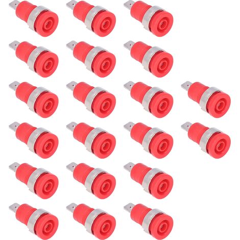20 prises banane, connexion robuste de 4 mm, excellente résistance à la corrosion, accessoires de test électrique, rouge. (1/5)