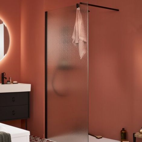 Paroi de douche JACOB DELAFON Contra textile 90cm + kit profilé Noir mat