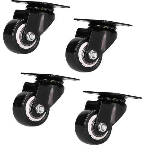 4 roulettes pivotantes 360° silencieuses pour meuble, table, armoire, étagère et usage industriel (1/5)