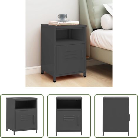 vidaXL Étagère - Table de chevet Anthracite 35x35x51 cm Acier (1/5)