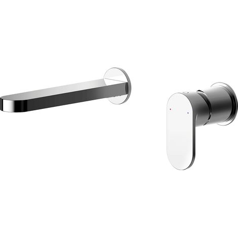 Nuie Binsey 2-Hole Wall Mounted Basin Mixer Tap without Plate - Chrome (1/3)