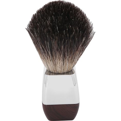 Pinceau de rasage professionnel pour hommes avec manche en acier inoxydable – Pour salon, maison et voyage – Lot de 1