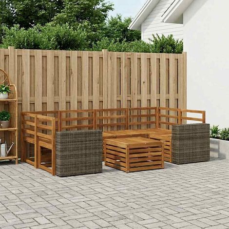 vidaXL Outdoor Sofa Set 7 pcs Natural Solid Acacia Wood (1/5)