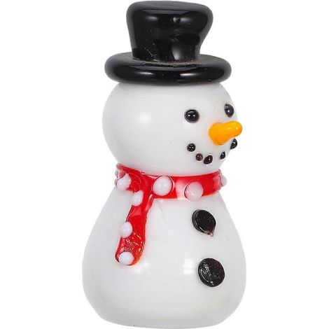 Pièce décoration de bonhomme de neige en verre, adaptée pour figurines de Noël d'intérieur (1/5)