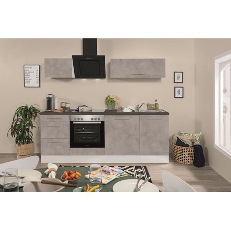 Cuisine Kitchenette béton Amanda 220 cm Respekta Premium (1/4)