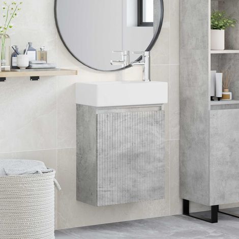 Módulo de baño con grifería Gris Hormigón 45,5 x 22,5 x 84 cm