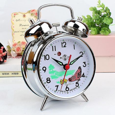 Mechanischer Retro-Wecker mit pickender Henne, klassische Vintage-Uhr mit Glockenspiel, antiker Stil, traditionelles Uhrwerk, nostalgische Dekoration (1/4)