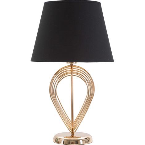 Lampada da Tavolo Savann, Necessaria 1 Lampadina, Paralume, Attacco e27, Nero