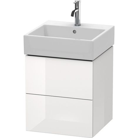 Meuble sous-vasque L-CUBE 544x484x459mm blanc brillant