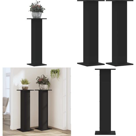 vidaXL Pflanzenständer 2 Stk. Schwarz 30x30x95 cm Holzwerkstoff (1/5)