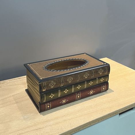 Taschentuchbox aus Holz, ideal für Zuhause, das Büro, das Auto, als buchförmige Dekoration, in Cafés und Restaurants.