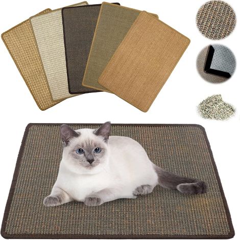 Tapis à Griffer pour Chat en Sisal, Résistant et Antidérapant, Compatible avec le Chauffage au Sol, Protège-Griffes des Griffes et Convient pour les Murs et les Sols (Couleur Aléatoire) 40 x 60 cm (1/5)