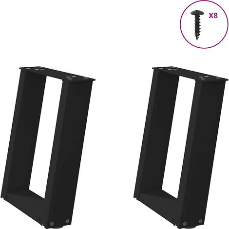 Couchtischbeine U-Form 2 Stk. Schwarz 28x(42-43) cm Stahl